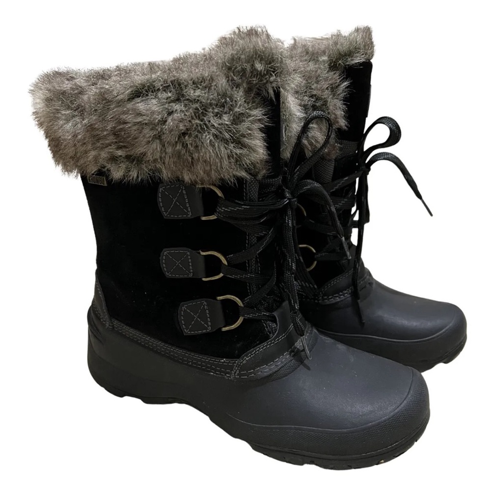KHOMBU Slope Women's Suede Leather Faux Fur Boots Winter Boots Size 7M